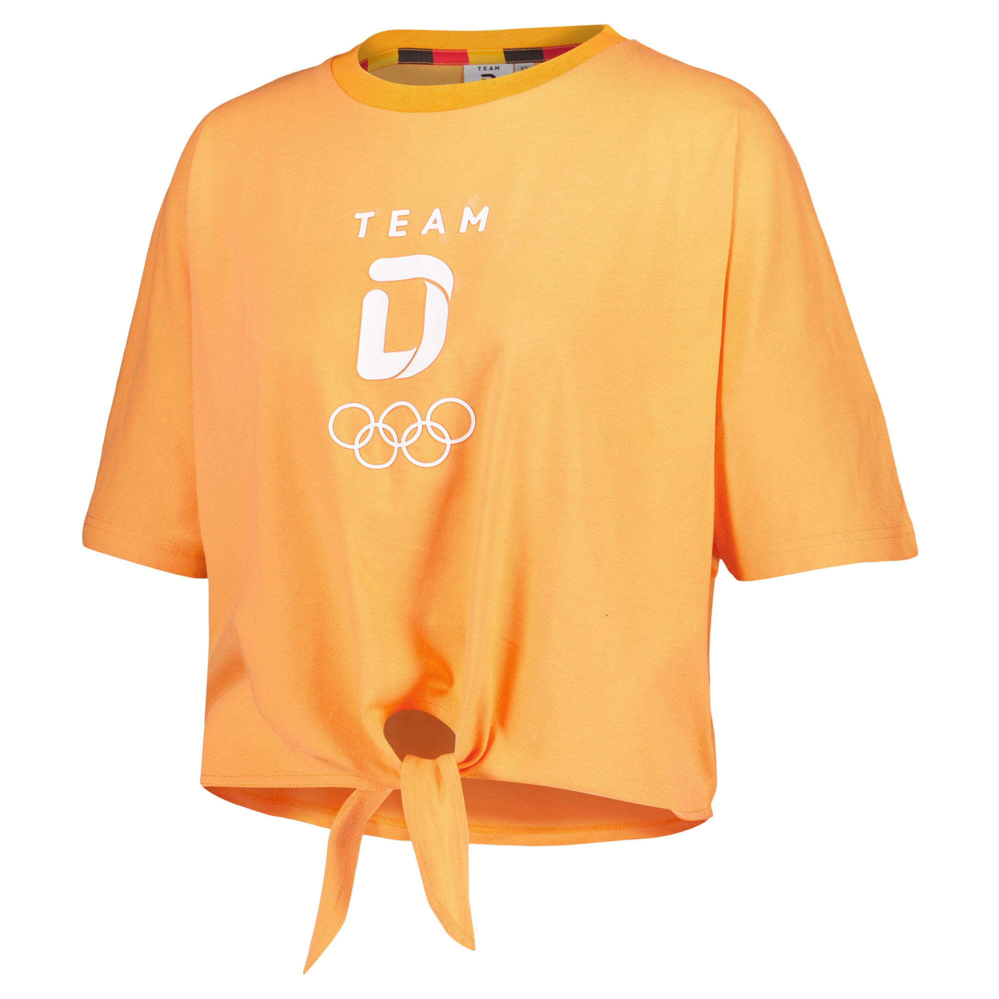 Team D T-Shirt zum Binden vorn Damen